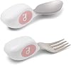 doddl Kleinkind-Besteckset (12–24 Monate) – 2-teiliges Set mit Löffel und Gabel zum selbstständigen Essen – griffige Griffe für Kleinkinder (Dusky Rose)