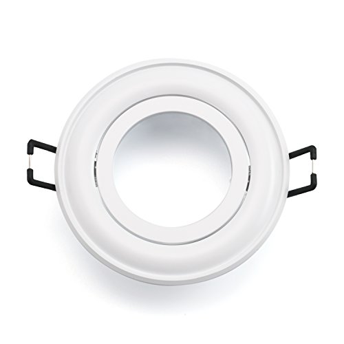 Preisvergleich Produktbild LED Deckeneinbauring Einbaurahmen Ring Einbauleuchte Rund schwenkbar Weiß für LED Einbauleuchten und Halogen Lampen