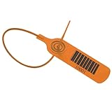 100 Stück Plomben Plomben Kunststoff, Durchziehplomben, Plombe, Blombe, Blombenset zum Verschließen von Erste-Hilfe Produkten, Barcode + verschiedene Nummern (Orange)