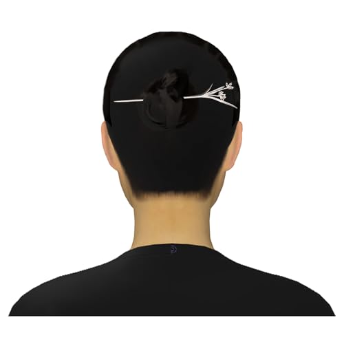 Hanfu Épingle à cheveux argentée Orchidée 727, idéale pour sublimer un chignon de mariage