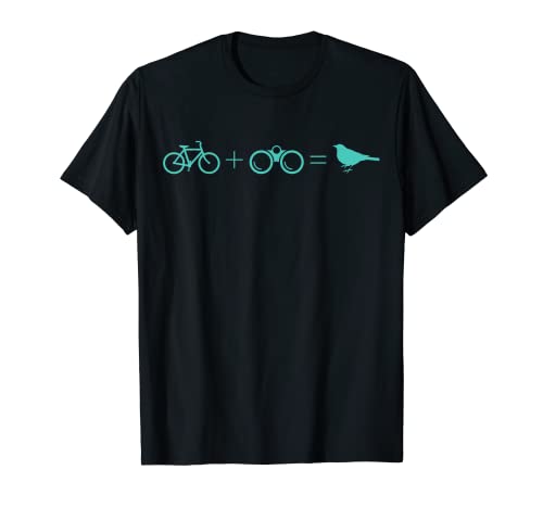 Bikes,Binos & Birds, funny birding & biking design T-Shirt