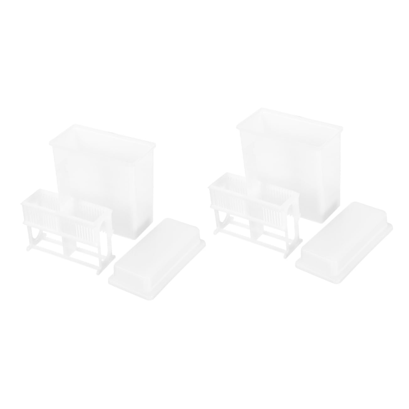 HAWILLOSCH 2 Sets 24 Slot Microscope Slide Storage Rack Staining Jar Lab Accessory Plastic