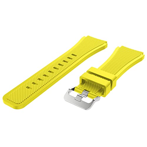 Bracelet de sport 22mm imperméable en silicone jaune vif