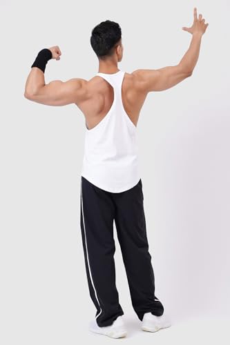 Image of FUAARK Men's Super Combed Cotton Tank Tops Gym Bodybuilding Vest Fitness Workout Sleeveless Stringers