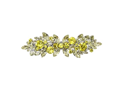 Faship Citrine Yellow Floral Hair Barrette Clip