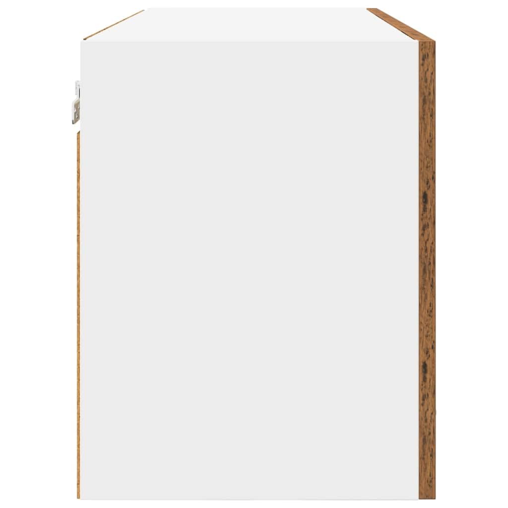 Szafka wisząca z materiału drewnopochodnego o wyglądzie starego drewna, 80 x 31 x 40 cm, z dużą ilością miejsca do przechowywania, 2 drzwi, nowoczesna szafka kuchenna do kuchni i jadalni