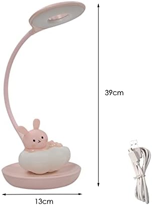 Bunny Lamp for Kids, LED Eye Protection Reading Lamp, Rechargeable Energy Saving Bedside Lamp, Lovely Lamp, Feeding Light, Night Light, Dimmable Touch Sensor Table Lamp, Cartoon Style (Pink)