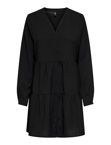 Robe boutonnée ONLY de soirée chic et décontractée pour le bureau en noir