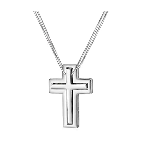 SOULMEET Matching Silver Crosses Necklace Set for Couples Mother Family Sisters Friends 2 Always Be With You (White) Cover