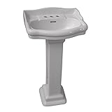 Barclay - 3-874WH Stanford 460 Vitreous China Pedestal Lavatory Sink with 4-Inch Centerset, White