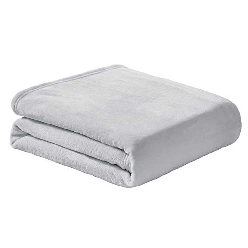 MERCURY TEXTIL - Manta Terciopelo Suave,Mantas Franela, Multiusos (130 X 160 CM, Gris)