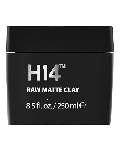 H14 Raw Matte Clay for Men – Strong Flexible Hold Hair Clay with Bentonite & Kaolin – Reworkable Texture, True Matte Finish, Non-Greasy, Residue-Free – 2 oz / 57 g – Made in Europe