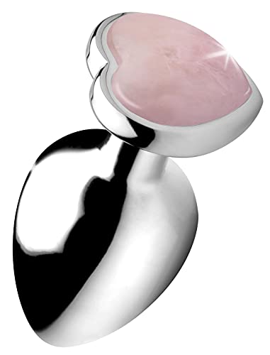 Plug anal quartz rose en forme de cœur pour des massages intimes de luxe et bien-être