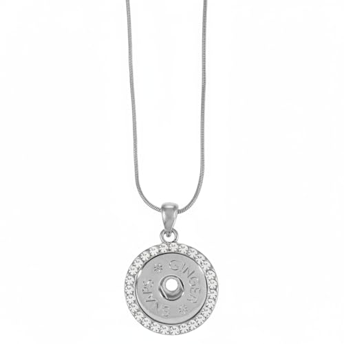 Ginger Snaps Bling Necklace | Interchangeable, Customizable & Adjustable Snap Jewelry Collection | Button Charms for Necklaces, Bracelets & Rings | Standard Size | SN90-41