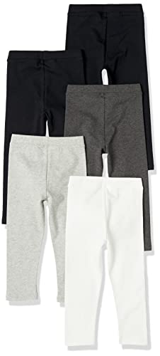 Image of Amazon Essentials Girls' Cotton Stretch Leggings, Multipacks