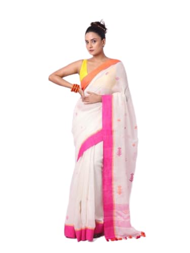 Image of SWORNOF Women's Pure Silk Saree With Blouse Piece