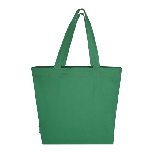 Bolso tote de algodón con cierre y bolsillo interno miniatura 7