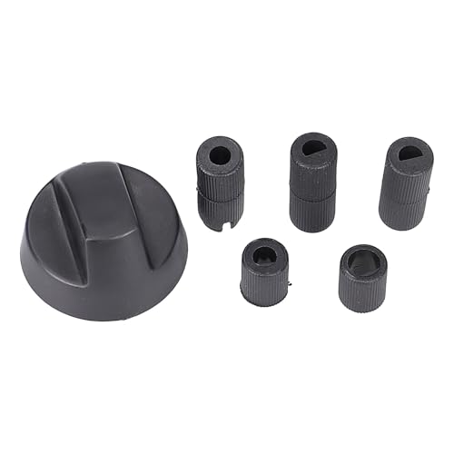 Europart Knebel Knauf Manopola girevole nera con adattatori, fornello universale per tutte le marche