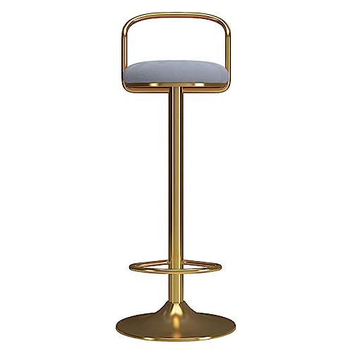 Taburete de Bar de Terciopelo, Silla de Bar Dorada, Taburete de Comedor para Desayuno, Silla para mostrador de Isla de Cocina, Elevador de Gas Giratorio Ajustable, reposapiés y Base de Acero