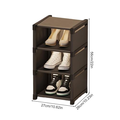 Armoire à chaussures noire : boîte de rangement multicouche et compacte