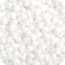 Czech Glass Seed Beads 11/0 2.1mm Diameter Opaque White - 250g Bulk Bag by Preciosa Jablonex | White Seed Beads for Jewelry Making | Czech Glass Beads
