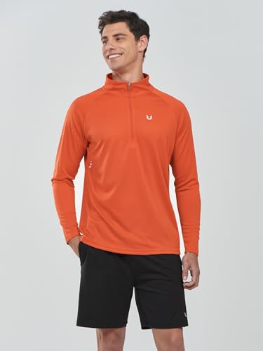 Image of NORTHYARD Men's Quarter Zip Pullover Athletic Running Shirt Long Sleeve | 1 /4 Zip Top, Quick Dry Lightweight, Moisture Wicking Breathable, Reflective Strips, Performance Workout Gym, Hiking Sports