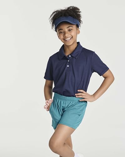 Image of 3 Pack Girls' Mesh Polo Shirts Short Sleeve Collared School Uniform Tops | Sizes 4-18, Quick Dry Performance Knit, Easy Care Everyday, Back To Class Ready, Plain Smart Collar, Golf