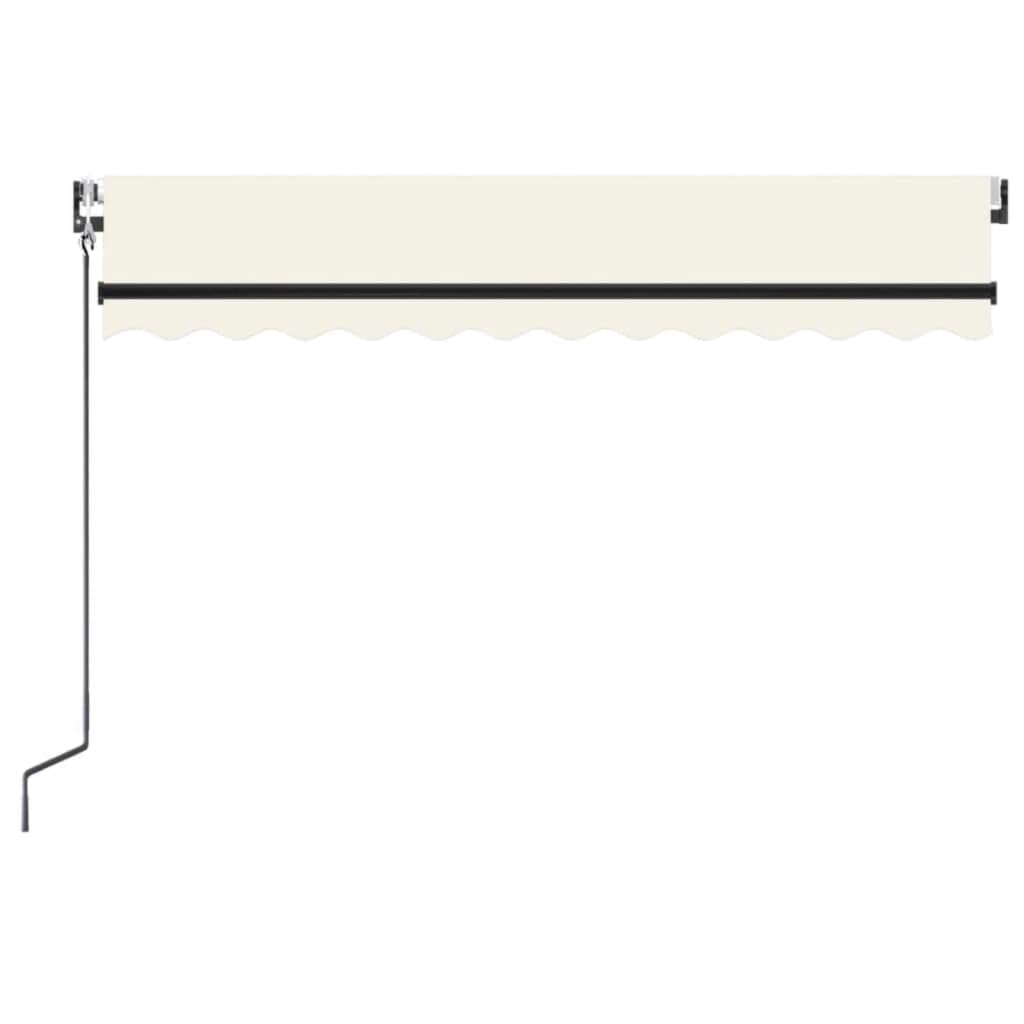 Toldo articulado automático con iluminación LED y sensor de viento, 350 x 250 cm, color crema, marco de aluminio con recubrimiento de polvo, protección solar resistente a los rayos UV y al