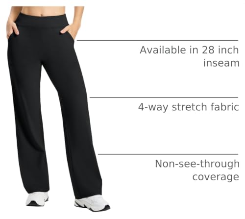 Image of Tapata Petite Womens Wide Leg Yoga Pants 26 /28 High Waist Stretch Loose Lounge Sweatpants Dress Work Casual with Pockets