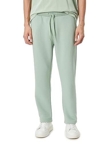 Koton Men's Wide Leg Pocket Detail Drawstring Sweatpants Sweatpants, Green(820),