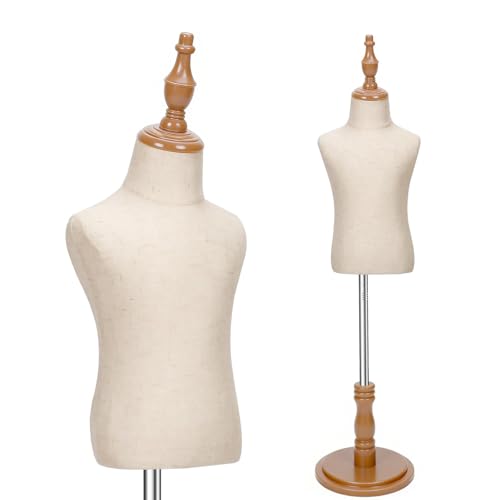 LIODUX Kid Dress Form Adjustable Child Mannequin with ABS Plastic Base Child Mannequin Models Girl and boy Display Kids Unisex Manikin for Sewing Dressmakers Jewelry Display (2-3 years old)