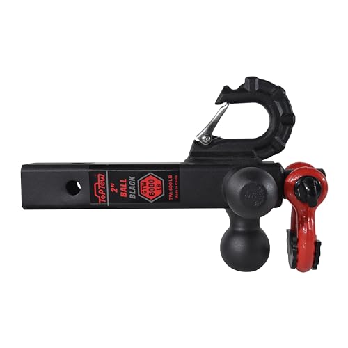 Toptow 64063 Recovery Shackle Ball Hitch Mount W/Matte Black Triple Tow Ball, 2-In Shank, Multi Fit For 2 Inch Trailer Hitch Receiver Box… thumb #2