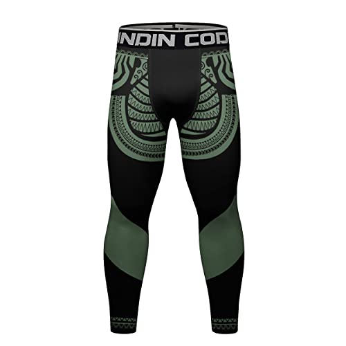 Red Plume Men's Sports Compression Pants Tights Baselayer Workout Cool Dry Long Running Leggings for Cycling Yoga Basketball (JJ,XL)