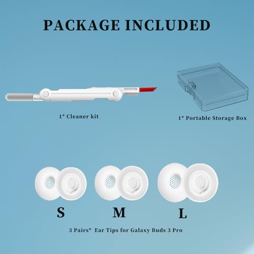 Galaxy Buds 3 Pro Replacement Ear Tips, Premium Silicone Earbuds with Cleaner kit for Samsung Buds 3 Pro Earbuds, Secure Fit(White) - image 5