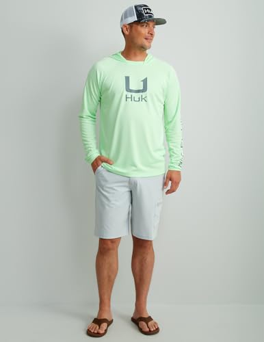 HUK Standard Icon X Hoodie, Fishing Shirt with Sun Protection for Men, Patina2