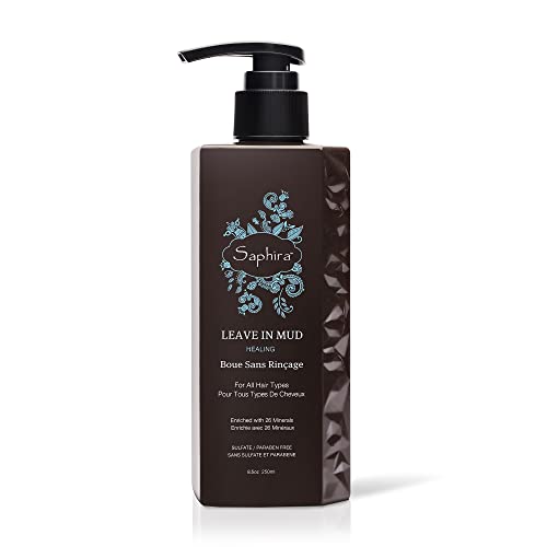Saphira Hydrating Leave-In Conditioner Mineral Mud, Styling And Healing Leave-In Conditioner For Dry Damaged Hair, Strengthening, No Rinse Hair Repair Therapy, Sulfate-Free, Paraben-Free, 8.5 Ounce #TOP9