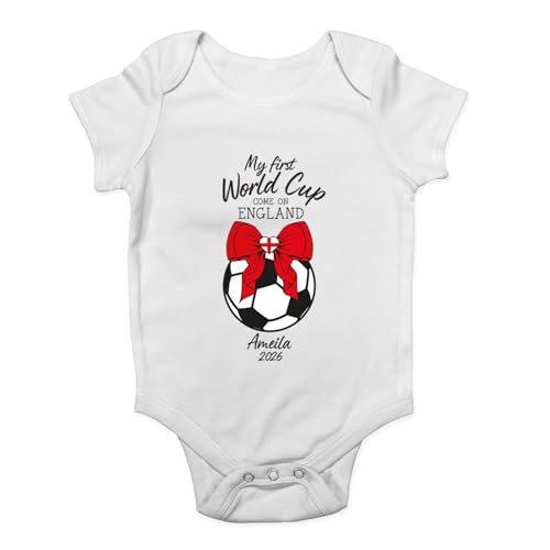 Image of Shopagift My First World Cup Come on England Football Fan Baby Vest Bodysuit Boys Girls