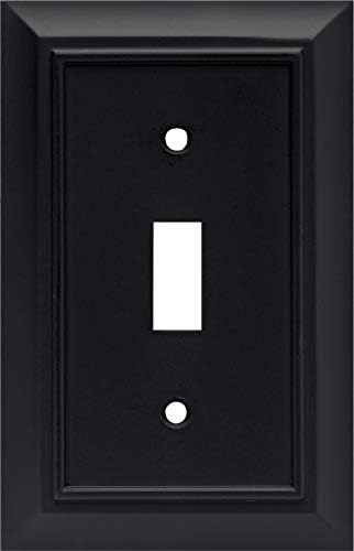 Franklin Brass 64219 Architectural Single Toggle Switch Wall Plate / Switch Plate / Cover, Flat Black, Packaging May Vary