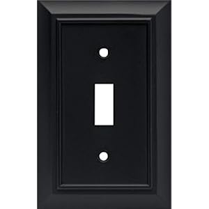 Franklin Brass 64219 Architectural Single Toggle Switch Wall Plate / Switch Plate / Cover, Flat Black, Packaging May Vary