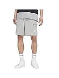 Nike Mens M NSW Club FT Cargo Shorts, dk Grey Heather/Matte Silver/White, L