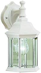 Miniatura 8 de Kichler Chesapeake - Lámpara de pared para exteriores de 11.75 pulgadas con cristal biselado transparente en blanco, 9 pulgadas