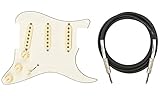Fender Tex-Mex SSS Pre-Wired Stratocaster Pickguard Bundle with Instrument Cable