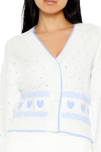 Forever 21 Women's Fair Isle Heart Cardigan Sweater3