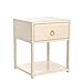 Safavieh Home Collection Yudi Antique White and Gold 1-Drawer Nightstand