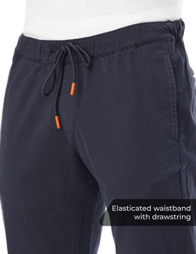 Image of FYLTR Men's Taper Fit Stretch Cotton Joggers with Elasticated Waistband & Drawstrings