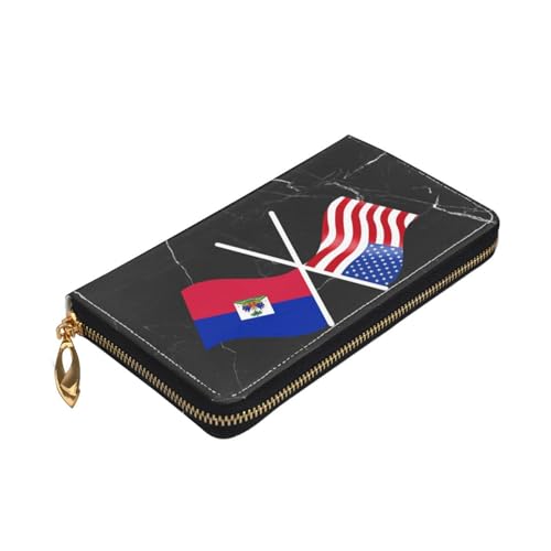 American And Haiti Flag Wallet Card Bag4
