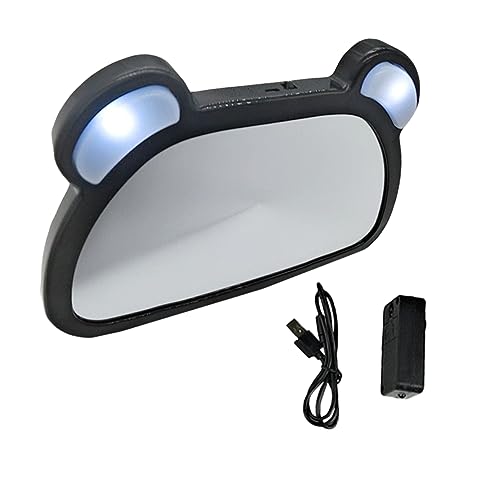 Hohopeti Car Observation Mirror Light Rearview Baby Mirror Usb Charging Easy to Install