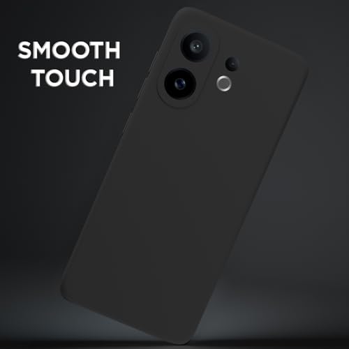 Image of Outlouders Back Cover for Vivo X200 Fe 5G | Camera Protection | Durable Soft Matte Silicone Bumper Case (Black)