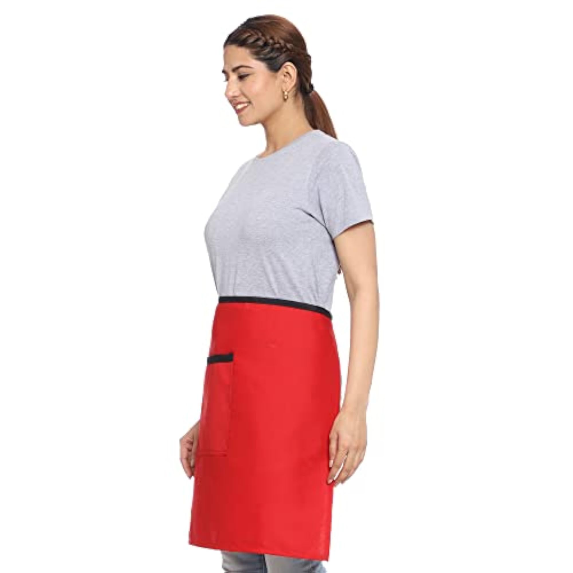 Unisex Polyester Fabric Waist Apron with Chef Cap, Large Pocket