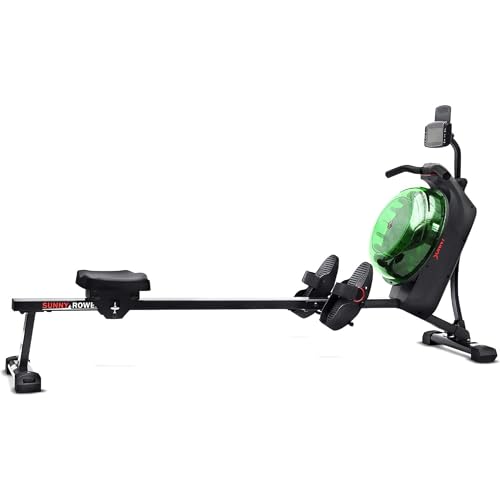 Sunny Health & Fitness Hydro + máquina de Remo de Agua magnética Inteligente de Doble Resistencia en Color Verde - SF-RW522017GRN